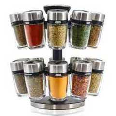 Cole & Mason Cambridge 20 Jar Spice Carousel Spice Rack with Filled Jars