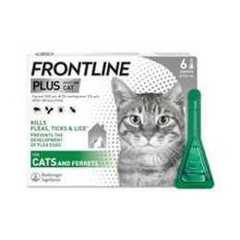 Frontline Plus Flea & Tick Treatment for Cats and Ferrets - 6 Pipettes