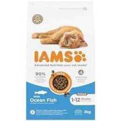 Iams Kitten Complete Dry Cat Food Ocean Fish 3kg - For Healthy