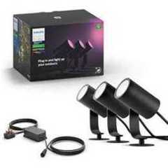 Philips Hue Lily Outdoor Spotlight, Base unit, 3 Pack