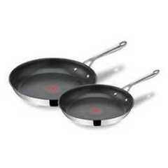 Tefal Jamie Oliver Stainless Steel Frying Pan Set, 20 and 28 cm